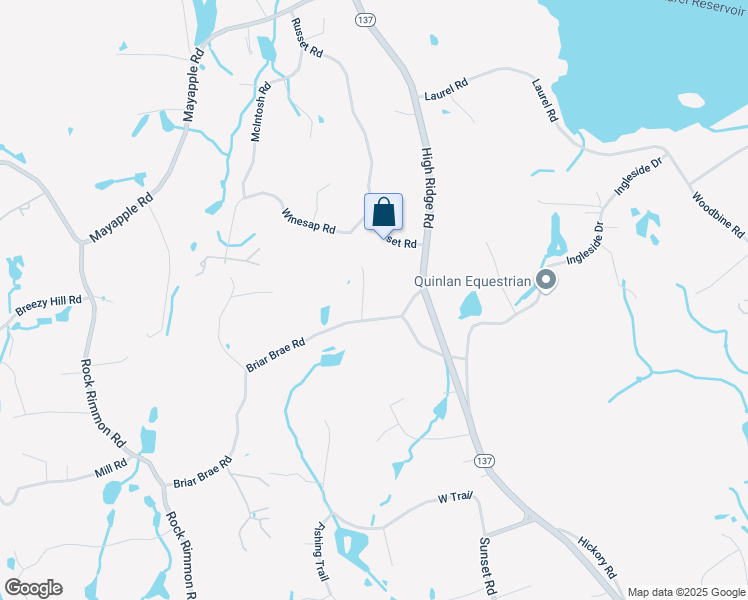 map of restaurants, bars, coffee shops, grocery stores, and more near 93 Briar Brae Road in Stamford