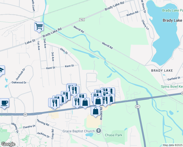 map of restaurants, bars, coffee shops, grocery stores, and more near 6164 6th Avenue in Kent