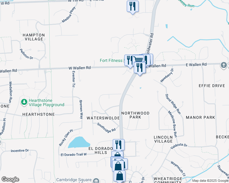 map of restaurants, bars, coffee shops, grocery stores, and more near 301 Farmstead Road in Fort Wayne