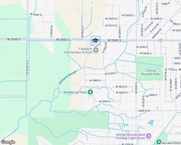 map of restaurants, bars, coffee shops, grocery stores, and more near 4632 West 5750 South in Hooper