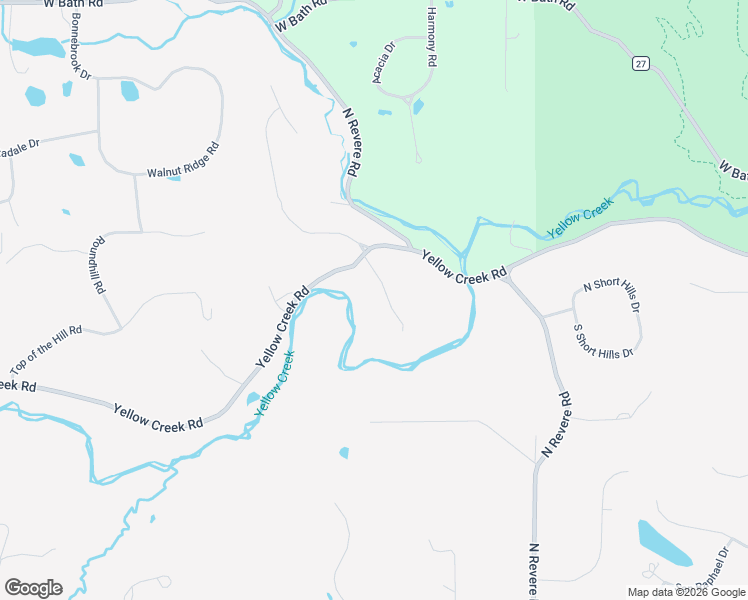 map of restaurants, bars, coffee shops, grocery stores, and more near 2666 Yellow Creek Road in Akron