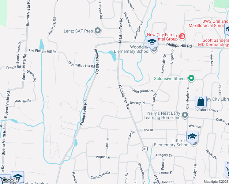 map of restaurants, bars, coffee shops, grocery stores, and more near 4 Rosewood Drive in New City