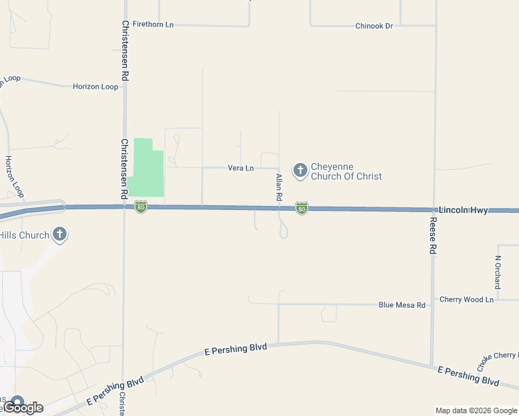 map of restaurants, bars, coffee shops, grocery stores, and more near 8700 Lincoln Highway in Cheyenne