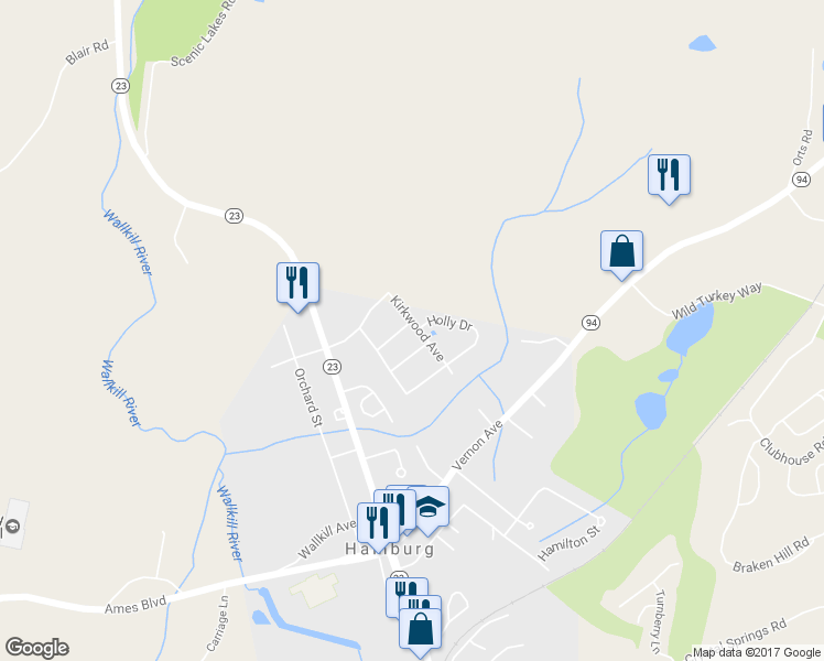 map of restaurants, bars, coffee shops, grocery stores, and more near 20 Prospect Avenue in Hamburg