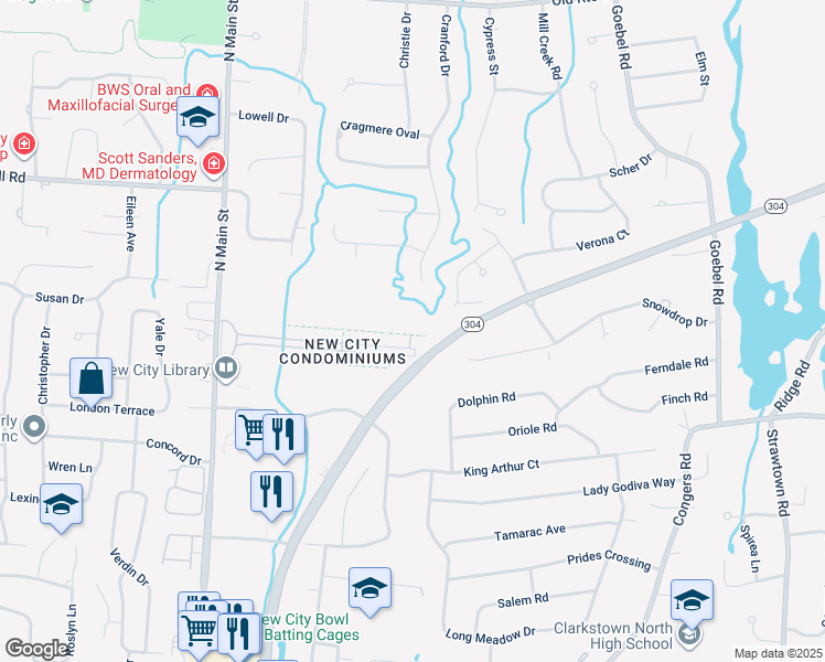 map of restaurants, bars, coffee shops, grocery stores, and more near 51 Heritage Drive in New City