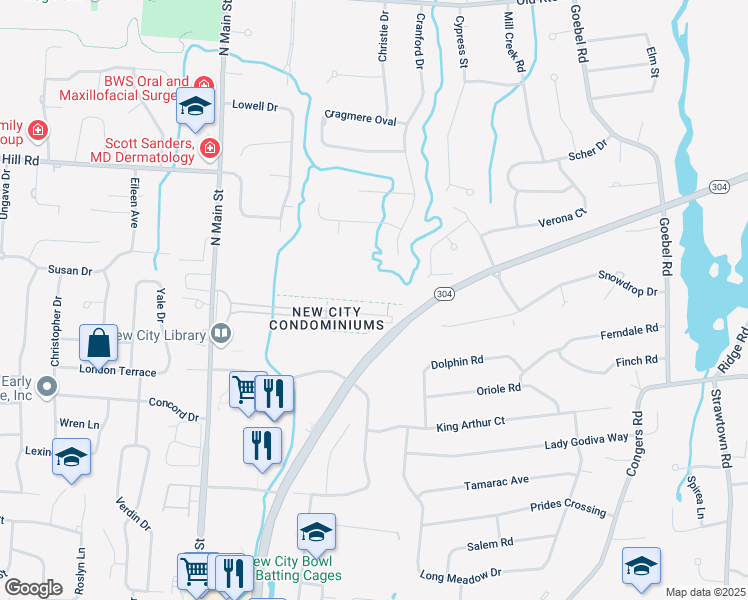 map of restaurants, bars, coffee shops, grocery stores, and more near 51 Heritage Drive in New City