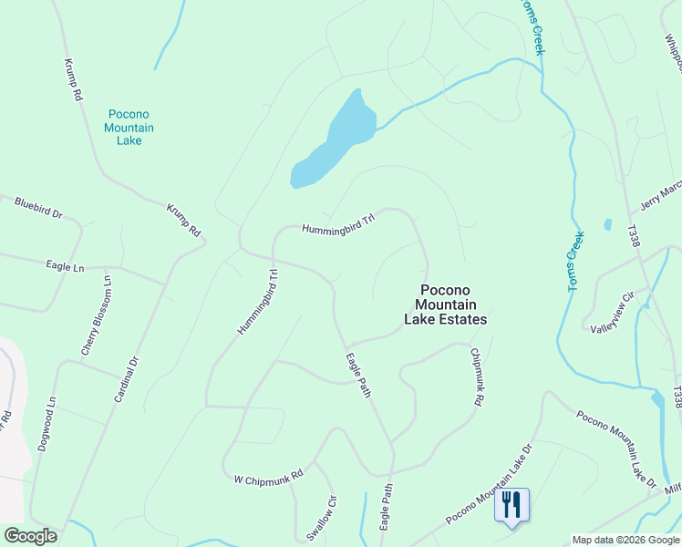 map of restaurants, bars, coffee shops, grocery stores, and more near 77 Eagle Court in Pike County