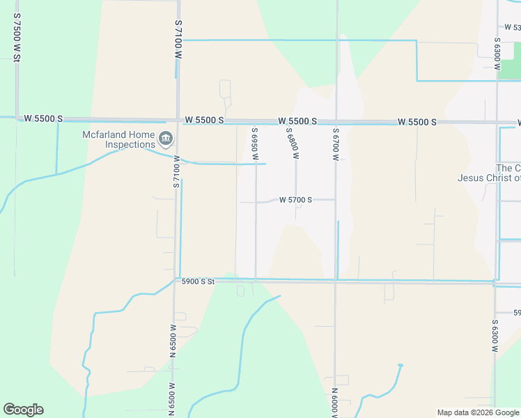 map of restaurants, bars, coffee shops, grocery stores, and more near 5714 South 6950 West in Hooper