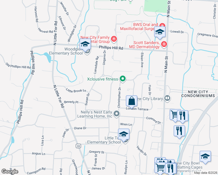 map of restaurants, bars, coffee shops, grocery stores, and more near 43 Ruth Drive in New City