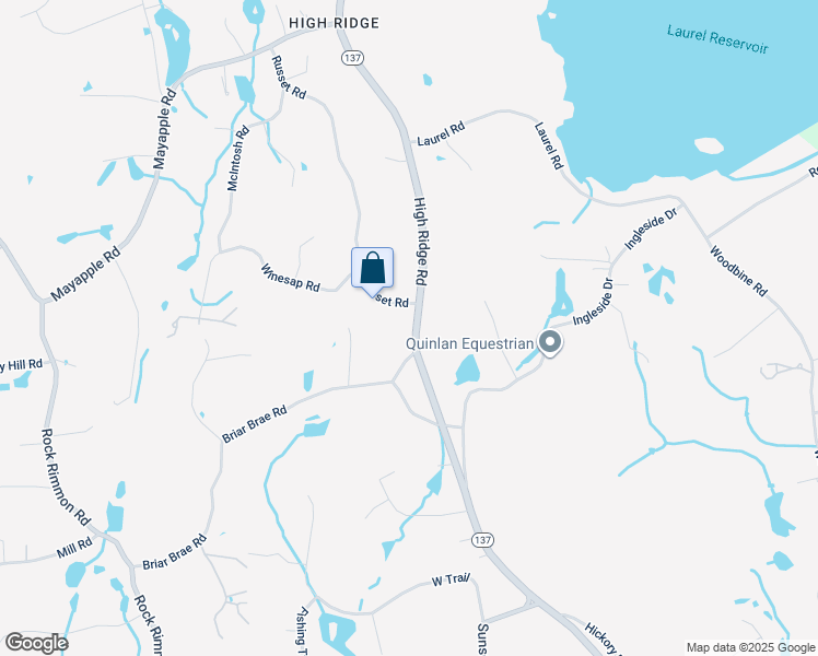 map of restaurants, bars, coffee shops, grocery stores, and more near 2730 High Ridge Road in Stamford