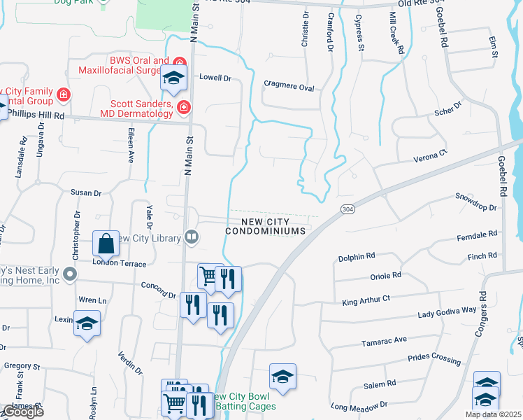 map of restaurants, bars, coffee shops, grocery stores, and more near 31 Heritage Drive in New City