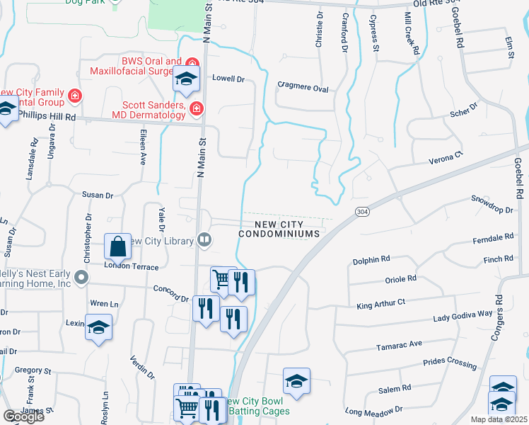 map of restaurants, bars, coffee shops, grocery stores, and more near 31 Heritage Drive in New City