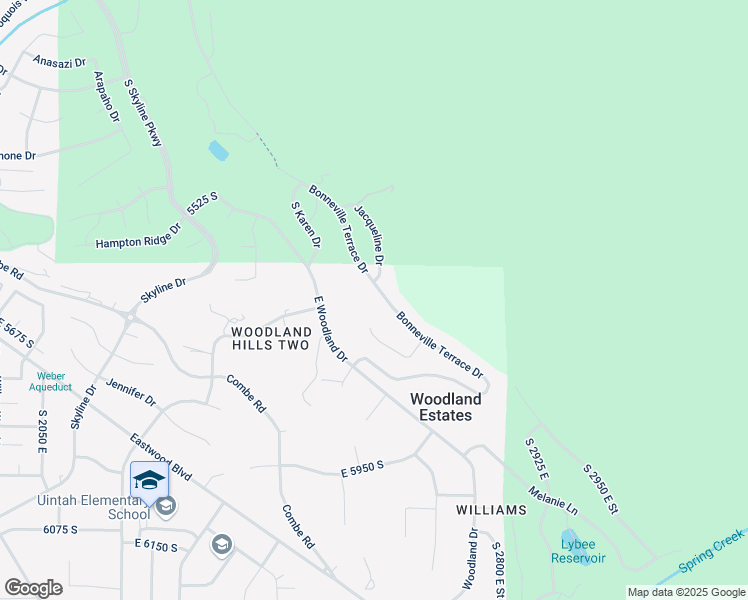map of restaurants, bars, coffee shops, grocery stores, and more near 2585 Bonneville Terrace Drive in Ogden