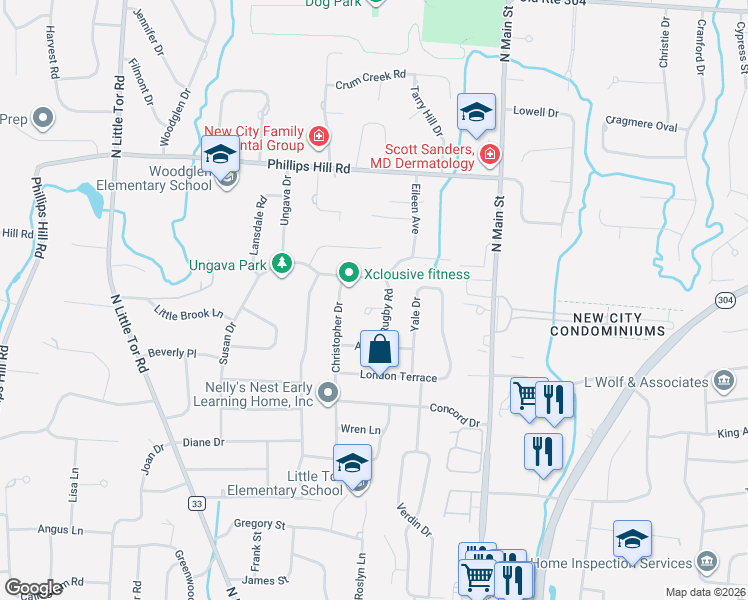 map of restaurants, bars, coffee shops, grocery stores, and more near 4 Liberty Circle in New City