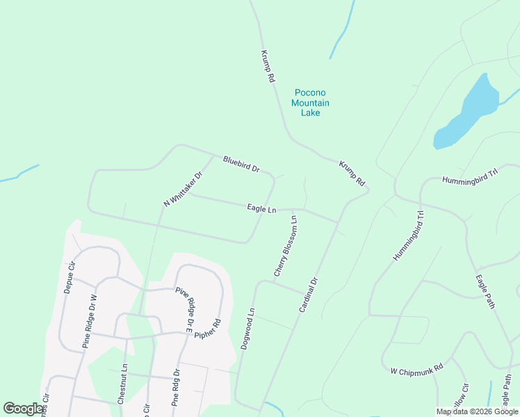map of restaurants, bars, coffee shops, grocery stores, and more near Eagle Lane in Bushkill