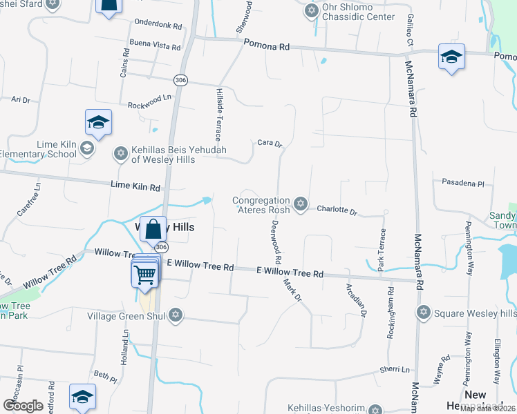map of restaurants, bars, coffee shops, grocery stores, and more near 8 Charlotte Drive in Spring Valley