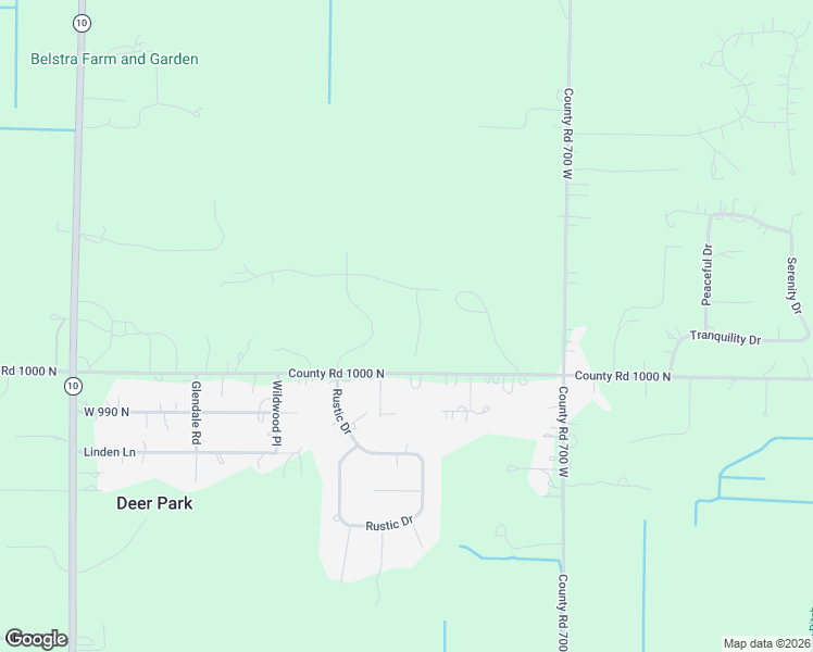 map of restaurants, bars, coffee shops, grocery stores, and more near 10044 Memory Lane in De Motte