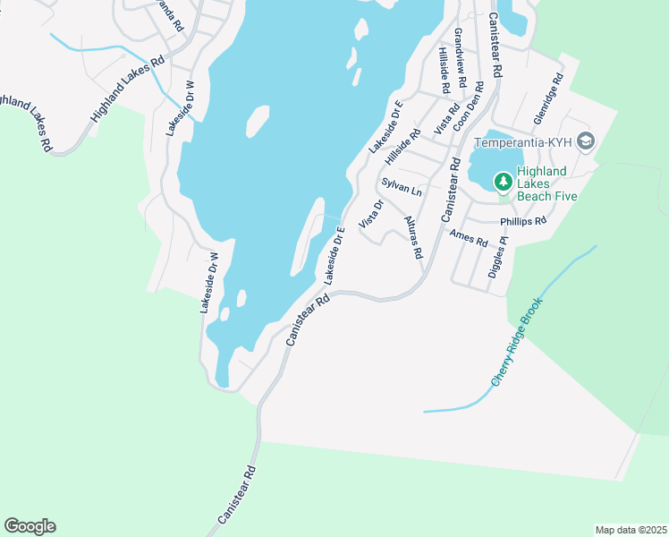 map of restaurants, bars, coffee shops, grocery stores, and more near 1018 Lakeside Drive East in Vernon Township