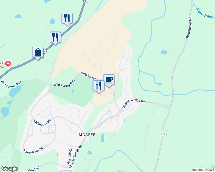 map of restaurants, bars, coffee shops, grocery stores, and more near 1 Wild Turkey Way in Hamburg