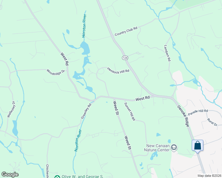 map of restaurants, bars, coffee shops, grocery stores, and more near 198 Hemlock Hill Road in New Canaan