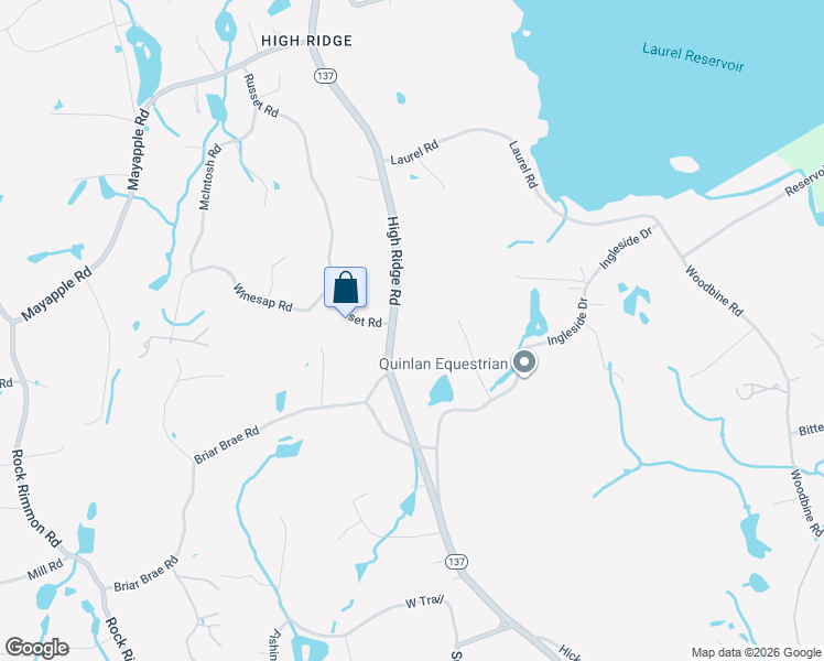 map of restaurants, bars, coffee shops, grocery stores, and more near 2727 High Ridge Road in Stamford
