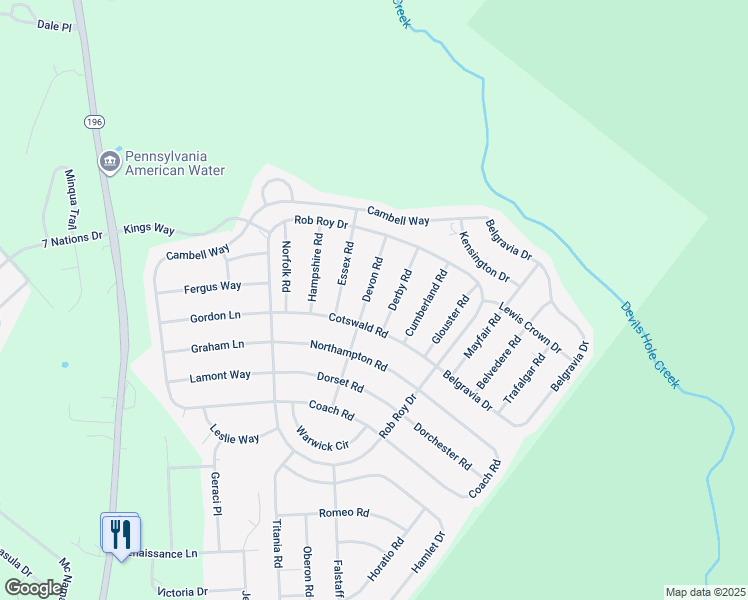 map of restaurants, bars, coffee shops, grocery stores, and more near 4129 Devon Drive in Tobyhanna