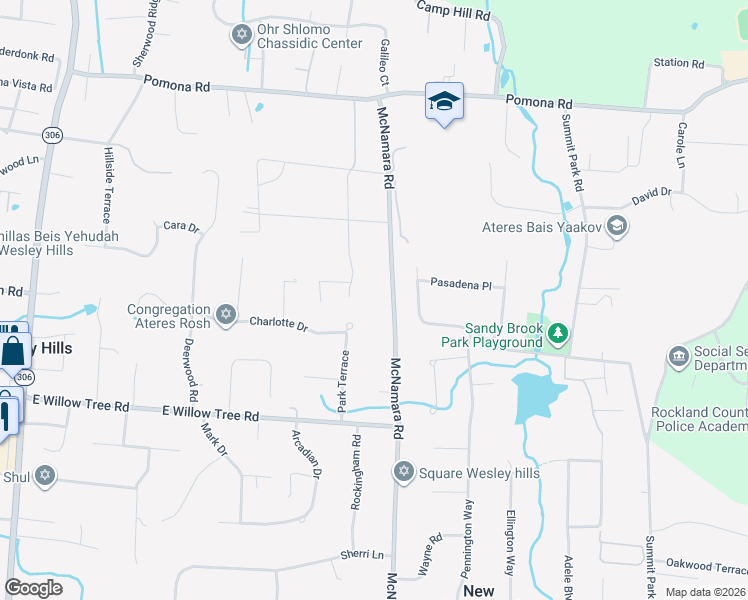 map of restaurants, bars, coffee shops, grocery stores, and more near 193 McNamara Road in Spring Valley