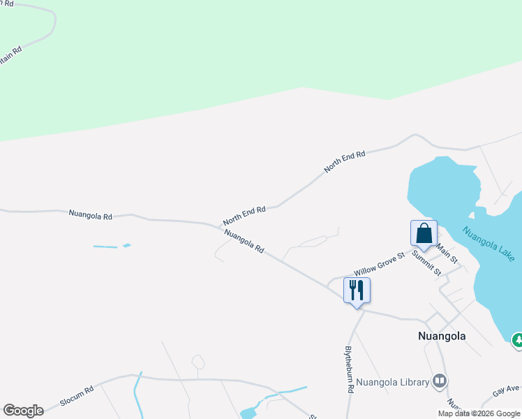 map of restaurants, bars, coffee shops, grocery stores, and more near 129 North End Road in Mountain Top