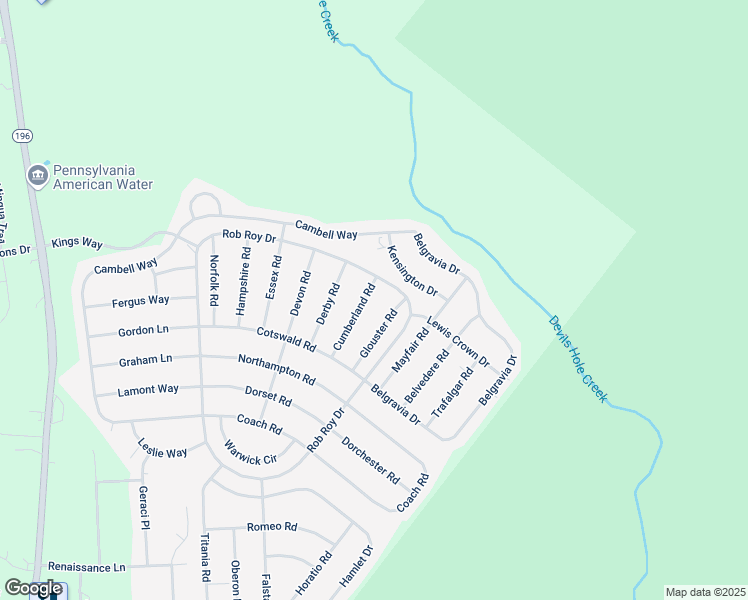 map of restaurants, bars, coffee shops, grocery stores, and more near 6108 Cumberland Road in Tobyhanna
