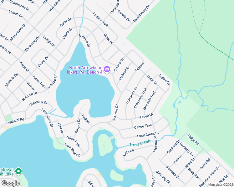 map of restaurants, bars, coffee shops, grocery stores, and more near 388 North Arrow Drive in Monroe County