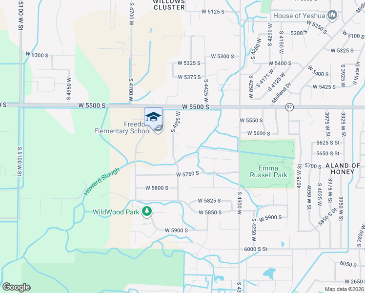 map of restaurants, bars, coffee shops, grocery stores, and more near 4510 West 5650 South in Hooper