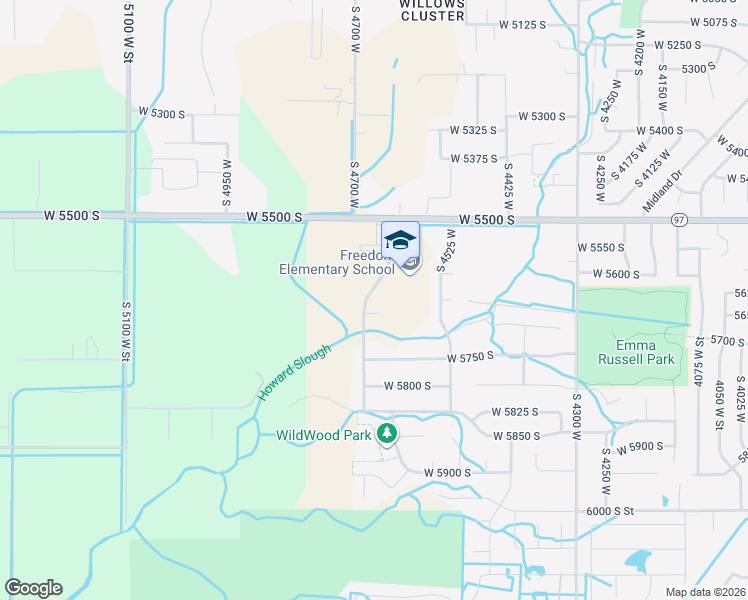 map of restaurants, bars, coffee shops, grocery stores, and more near 5656 South 4650 West in Hooper