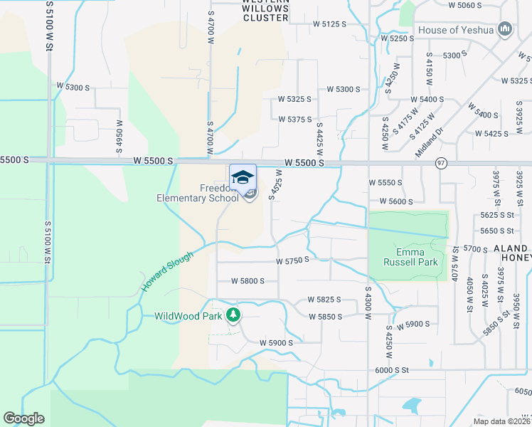 map of restaurants, bars, coffee shops, grocery stores, and more near 5645 South 4525 West in Hooper