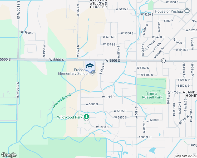 map of restaurants, bars, coffee shops, grocery stores, and more near 5645 South 4525 West in Hooper