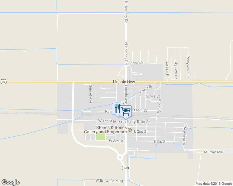 map of restaurants, bars, coffee shops, grocery stores, and more near 310 Grant Ave in Hershey