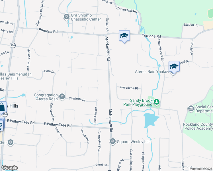 map of restaurants, bars, coffee shops, grocery stores, and more near 193 McNamara Road in Spring Valley