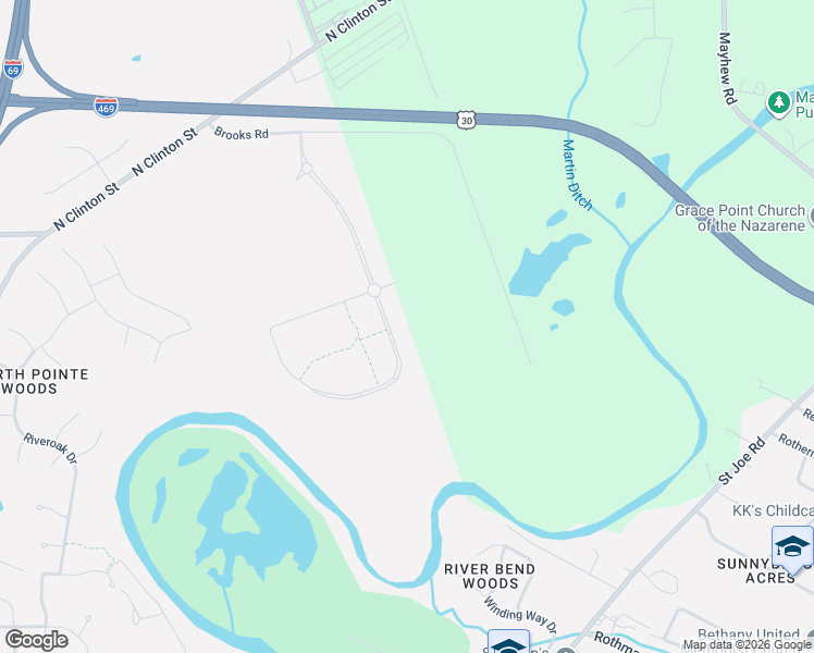 map of restaurants, bars, coffee shops, grocery stores, and more near 8901 Brooks Road in Fort Wayne