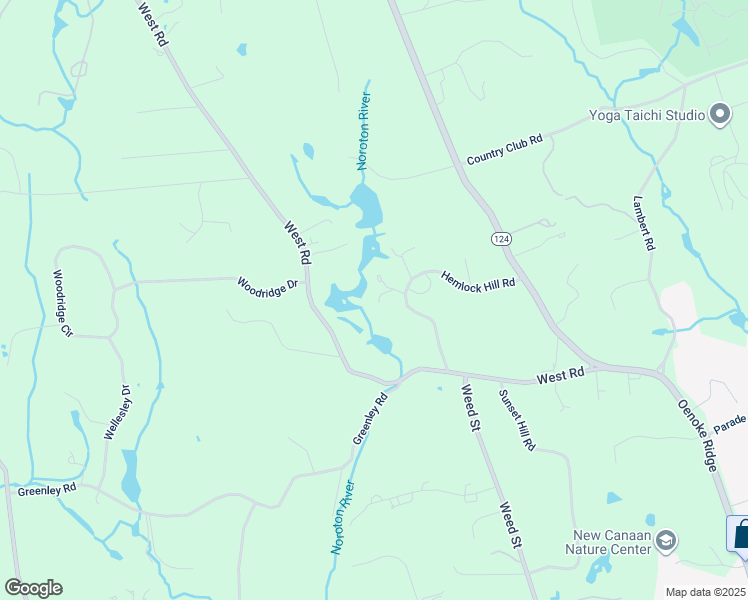 map of restaurants, bars, coffee shops, grocery stores, and more near 131 Hemlock Hill Road in New Canaan
