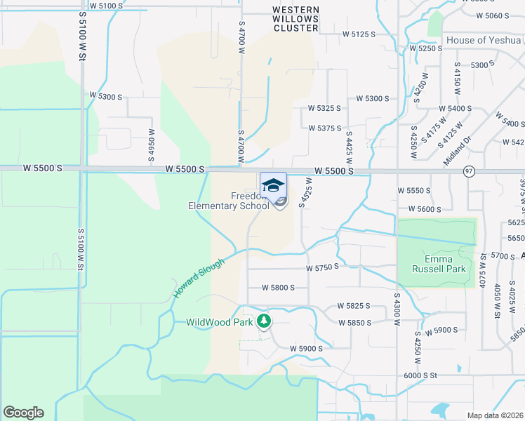 map of restaurants, bars, coffee shops, grocery stores, and more near 5632 South 4650 West in Hooper