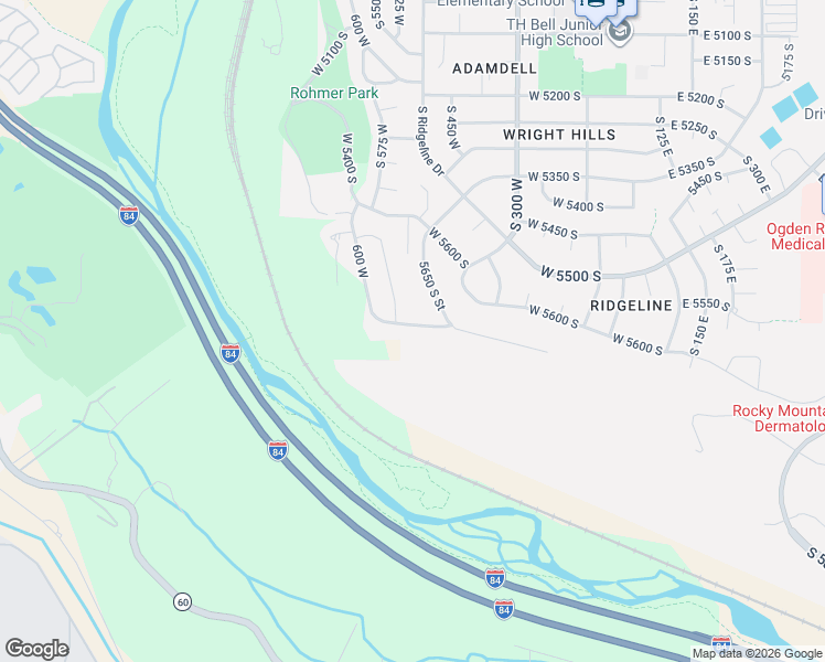 map of restaurants, bars, coffee shops, grocery stores, and more near 469 West 5700 South in Washington Terrace