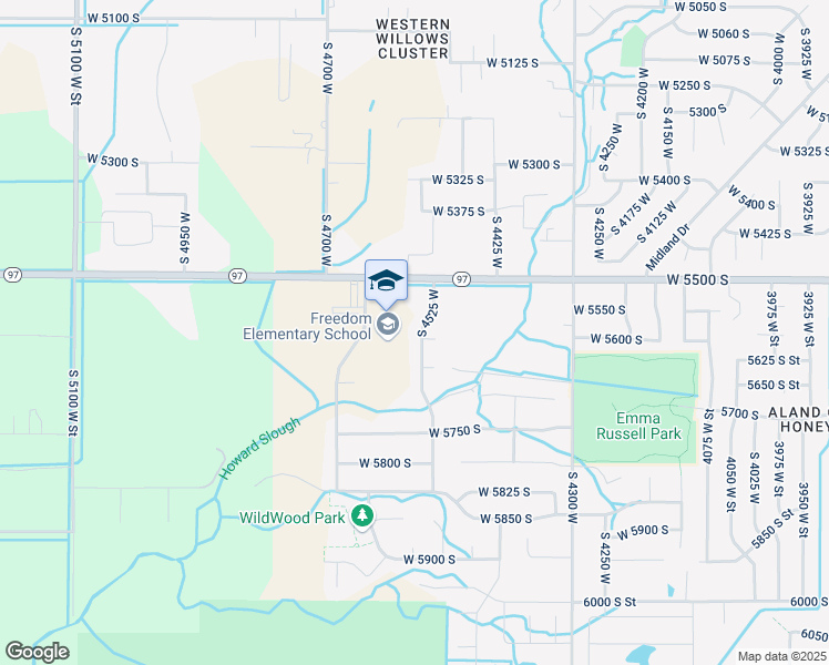 map of restaurants, bars, coffee shops, grocery stores, and more near 5619 South 4525 West in Hooper