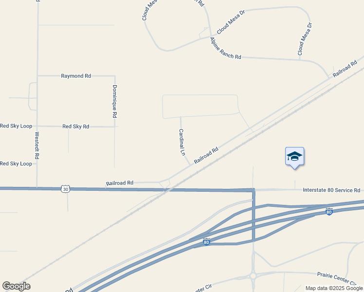 map of restaurants, bars, coffee shops, grocery stores, and more near Cardinal Lane in Laramie County