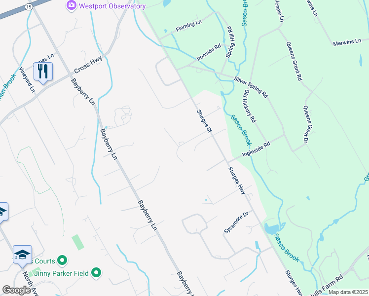 map of restaurants, bars, coffee shops, grocery stores, and more near 20 Dawn Drive in Westport