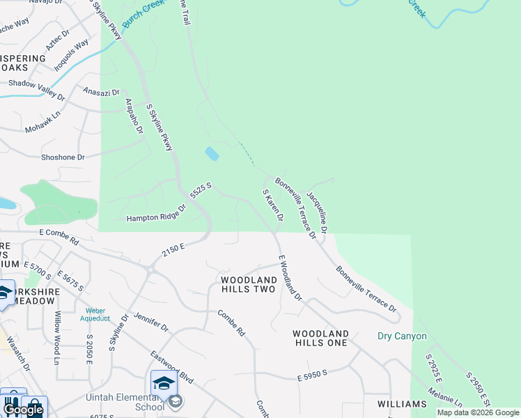 map of restaurants, bars, coffee shops, grocery stores, and more near 2406 Woodland Drive in Ogden