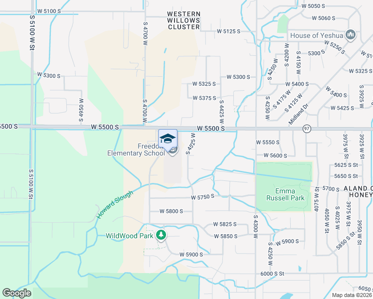 map of restaurants, bars, coffee shops, grocery stores, and more near 5552 South 4525 West in Hooper