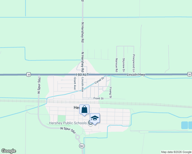 map of restaurants, bars, coffee shops, grocery stores, and more near Lincoln Highway in Hershey