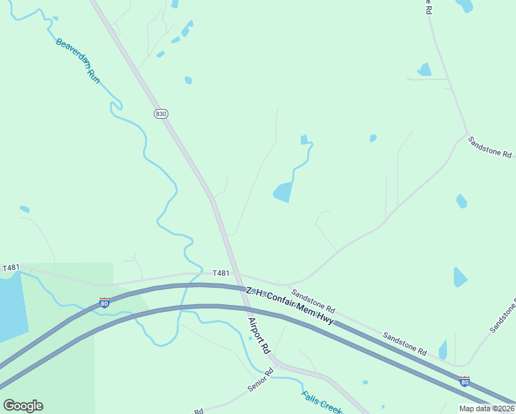 map of restaurants, bars, coffee shops, grocery stores, and more near 194 Auction Barn Road in Falls Creek