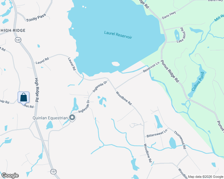 map of restaurants, bars, coffee shops, grocery stores, and more near 312 Laurel Road in Stamford