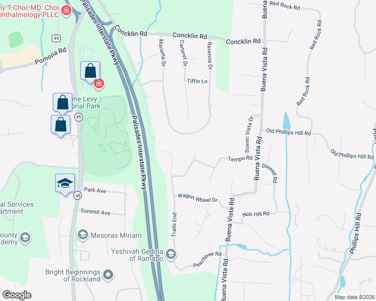 map of restaurants, bars, coffee shops, grocery stores, and more near 15 Doolin Road in New City