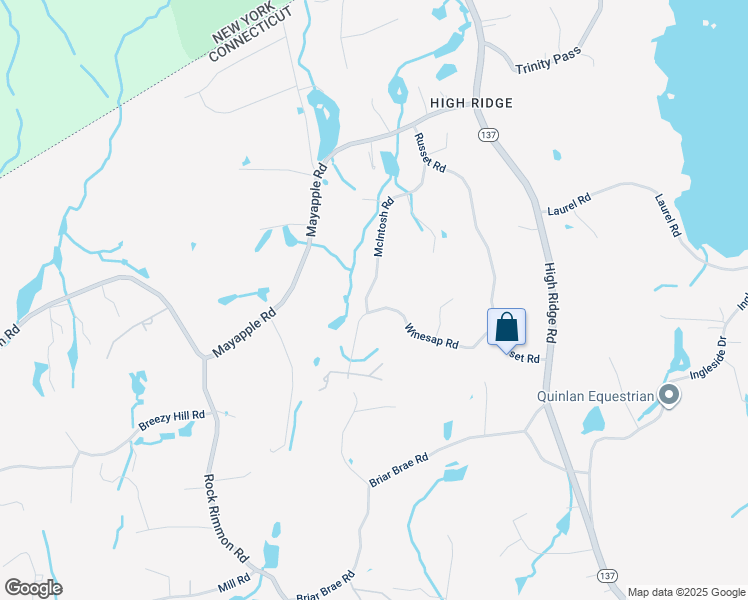 map of restaurants, bars, coffee shops, grocery stores, and more near 19 McIntosh Road in Stamford
